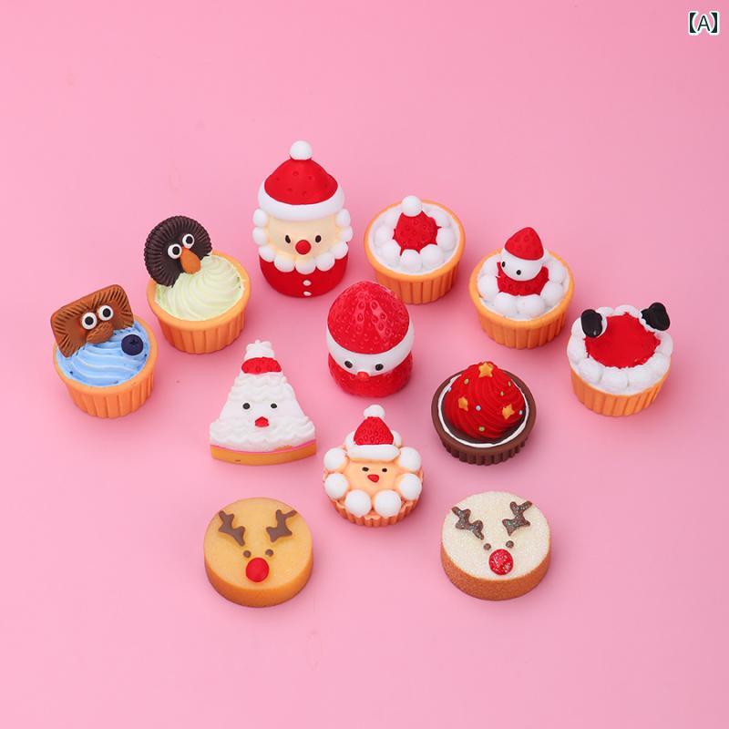 ミニチュア クリスマス 雪るま トナカイ ケーキ 食品 おもちゃ キッズ 玩具 車内装飾 樹脂 ドールハウス 季節感 かわいい シーン 装飾 アクセサリー