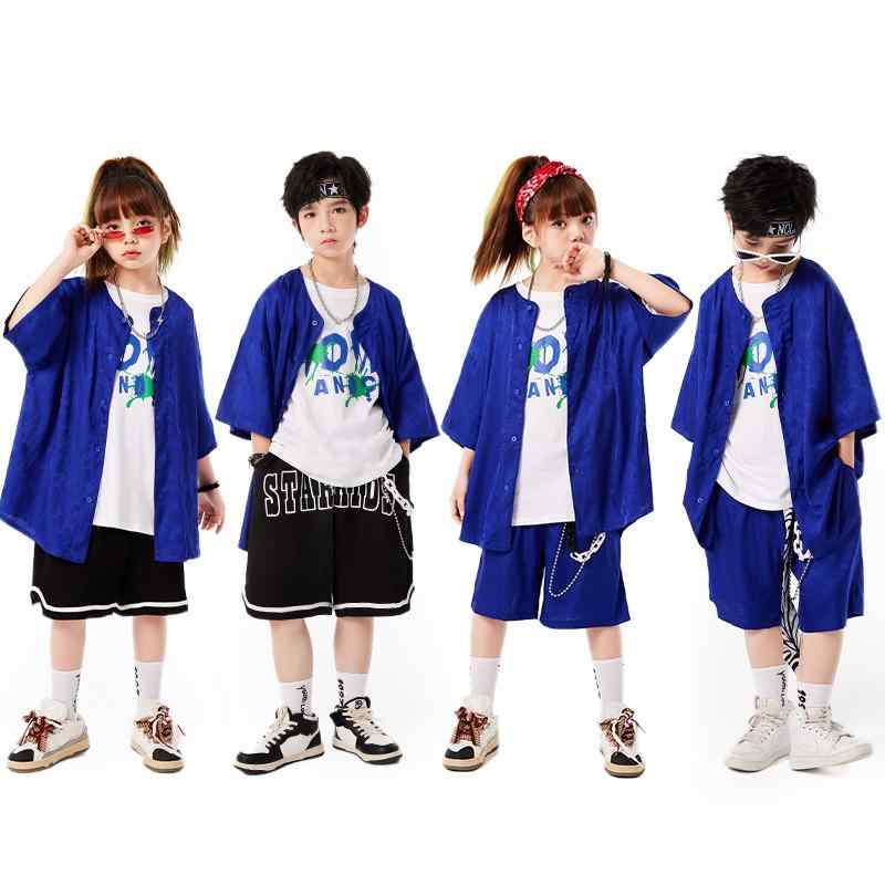 キッズ 子供服 ダンス 衣装セット 半袖 シャツ 韓国 おしゃれ ストリート ヒップホップ スポーツ イベ..