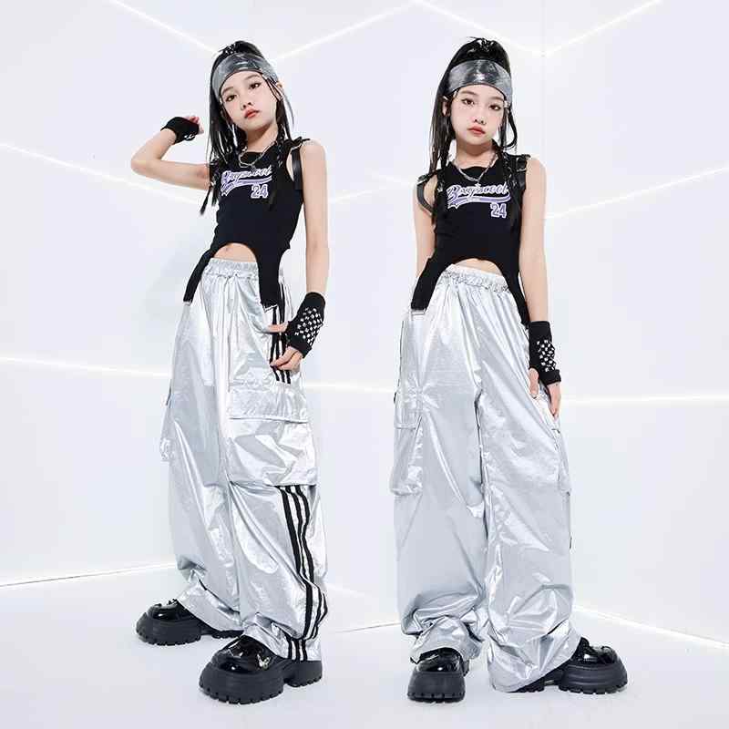 子供服 女の子 Tシャツ タンクトップ へそ出し パンツ コスチューム バンド ダンス ヒップホップ スト..