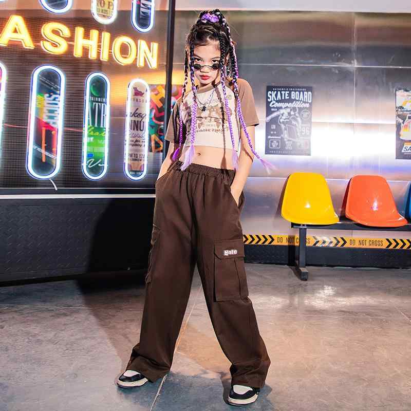 キッズ 子供服 ダンス 衣装 セット 半袖 お腹見せ 韓国 女の子 ヒップホップ ストリート ステージ パフォーマンス チア イベント フェス レジャー スポーツ 体操 普段使い使い おしゃれ