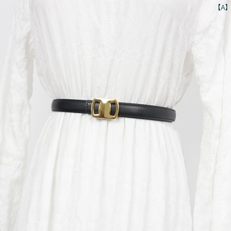 ベルト レディース 革 ベルト メンズ ユニセックス 快適 カジュアル シンプル 装飾 牛革 細 ウエストマーク 韓国 ファッション くびれ 強調 大人 多展開 豊富 普段 普段使い着