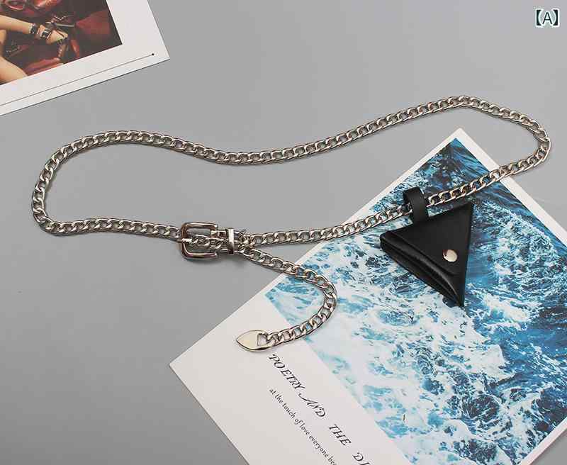 バッグ ベルト ファッション アクセサリー ジュエリー ミニ トライアングル イヤホン クロスボディ チェーン メンズ レディース ウエストポーチ