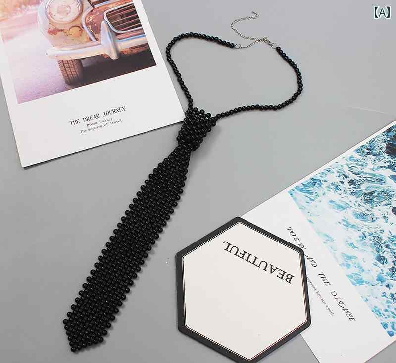 ネックレス チョーカー ファッション アクセサリー ジュエリー ビーズ パール ネクタイ ネクタイ カッ..