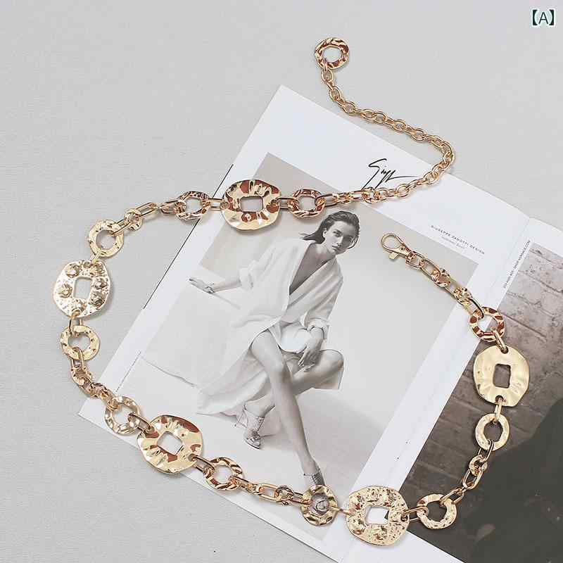 ベルト ウエストチェーン アクセサリー ドレス 装飾 メタル レディース エレガント 上品 アップ 調節可 ゴージャス ゴールド ファッション