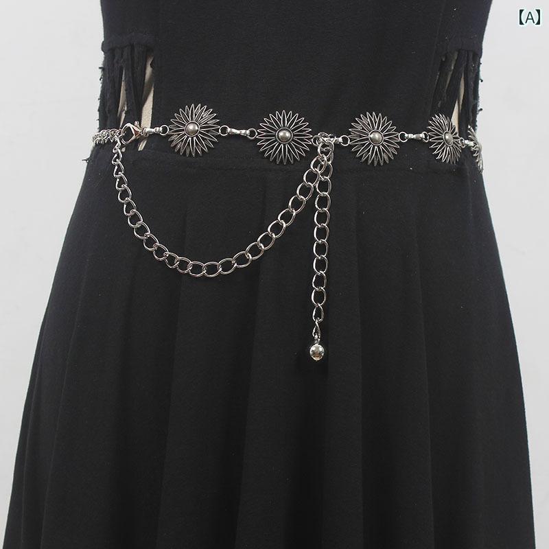 チェーン アクセサリー ドレス 装飾 パンツ 上品 レディース ウエスト 調節可能 パーティー ドレス お..