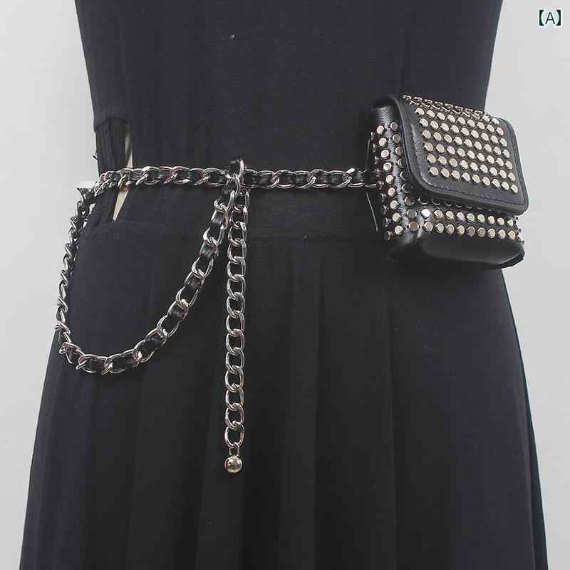 ベルト ポーチ PU レディース チェーン アクセサリー バッグ 革 ウエストバッグ エレガント ミニ ファッション 小さめ ヴィンテージ風 おしゃれ かわいい