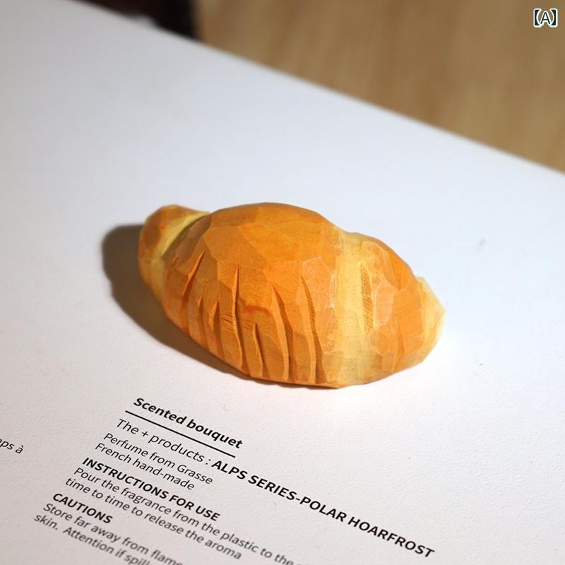 アフタヌーンティー ミニチュア パン 木彫り かわいい 食べ物 卓上 装飾 木アート デコレーション インテリア