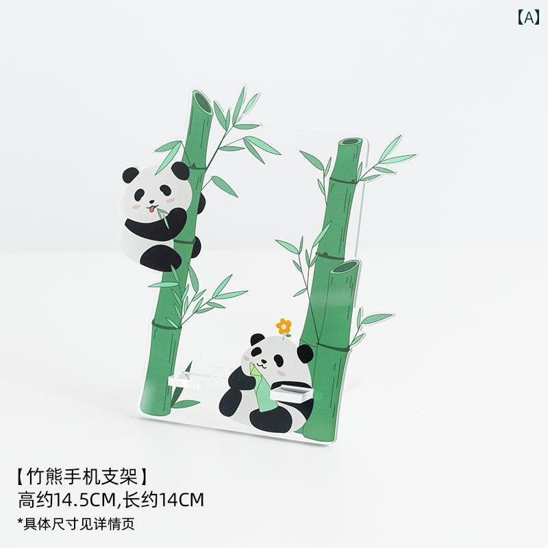 スマホ スタンド かわいい パンダ タブレット 電話 デスクトップ アクリル オーナメント 辺機器 動物モチーフ マルチスタンド