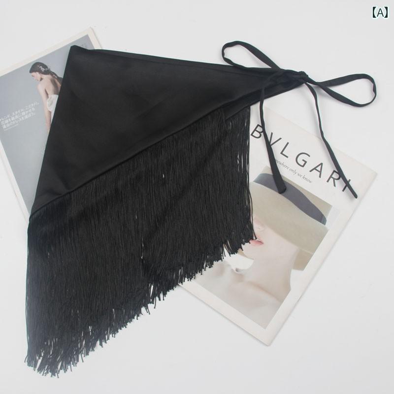 ベルト レディース レディース ガードル フリンジ 付 エン 巻き付ける ワイド 幅広 ベルト 豪華感 装飾 和 漢服 和装 ロング スカート 三角 スカーフ 腰 巻く ウエストマーク クール 衣装 ダンス パフォーマンス