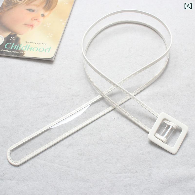 ベルト レディース PVC 透明 クリア 韓国 凹型 ベルト チック エッジング メンズ ユニセックス 穴し ス..