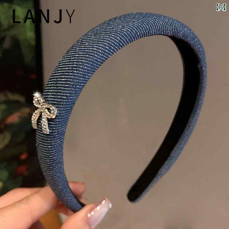 カチューシャ 髪留め レディース 大人 ヘアアクセサリー ヘッドバンド ヘアバンド 頭飾り ブルーデニム..