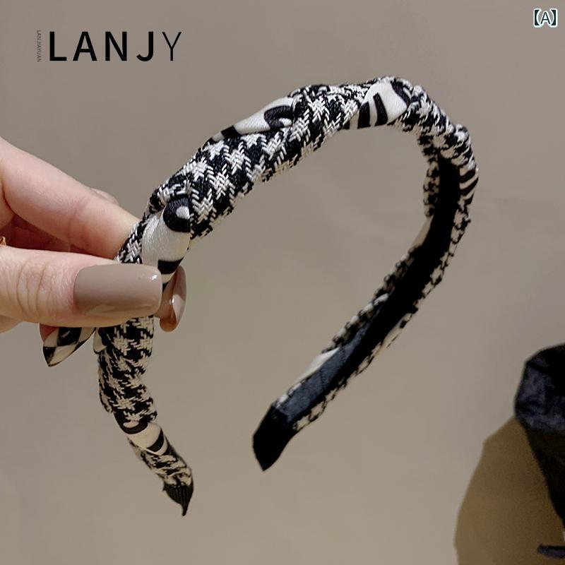 カチューシャ 髪留め レディース 大人 ヘアアクセサリー 髪飾り ヘッドバンド 千鳥格子 レトロ フレンチ カジュアル エレガント 普段使い