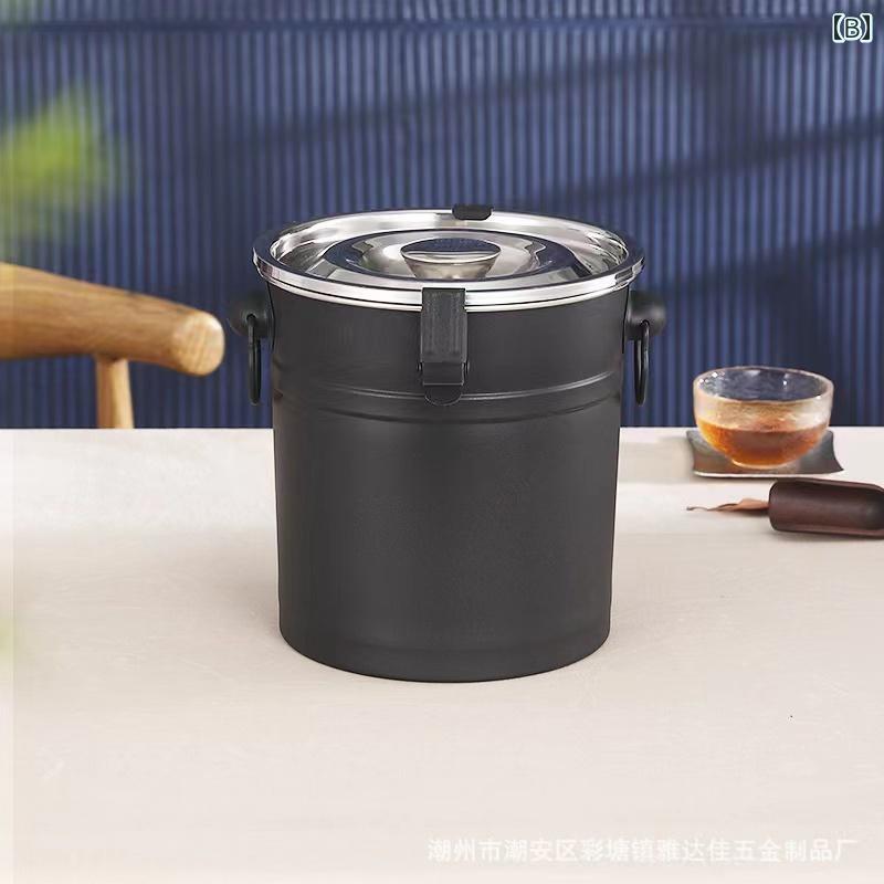 茶缶 キャニスター 密閉容器 豪華感 ステンレス バケツ 密封 包装 お茶 保存 箱 缶...