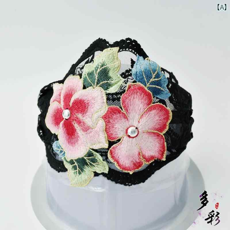 エスニック 刺繍 薄手 レース ヘッド バンド 夏 カバー レトロ レディース ヘア アクセサリー ヘアアクセ