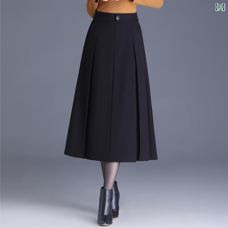 スカート レディース 大人 レディース ブラウン プリーツ Aライン ハイウエスト 秋 スリム ドレープ 感 ミモレ丈 カジュアル アンブレラ