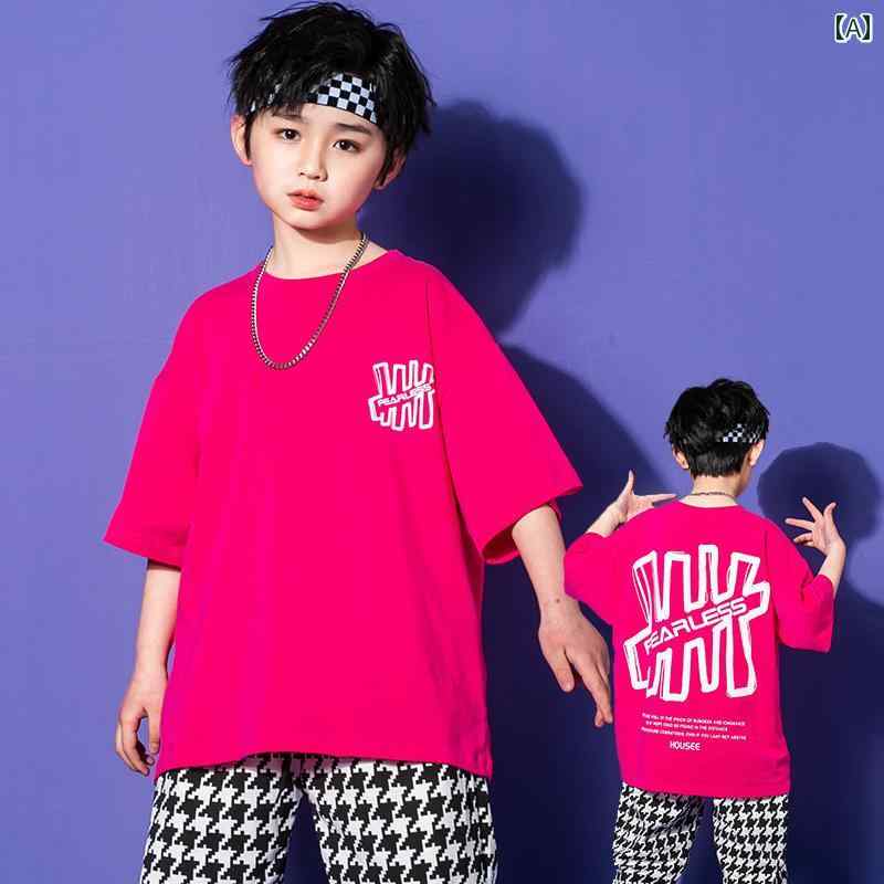 子供服 女の子 男の子 シャツ パンツ セット 夏 ダンス ヒップホップ ストリート系 パフォーマンス クール ユニフォーム ホームウェア