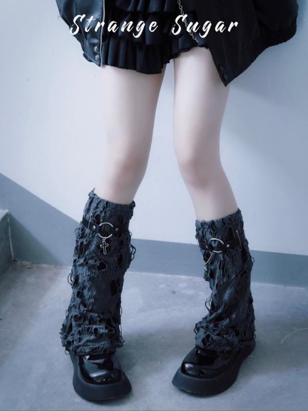 レッグウォーマー レディース 女の子 ソックス アクセサリー 靴下 ダーク ゴシック クール 個性 ストリート エッジ サブカル