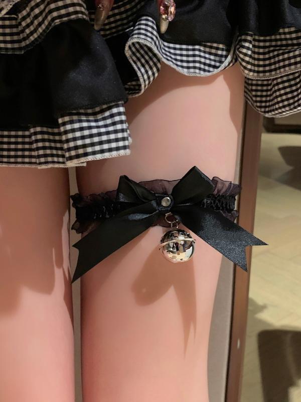 ガーター ネックレス チョーカー 鈴 サブカル 魅惑 レース 脚 リボン セクシー コスチューム アクセサ..