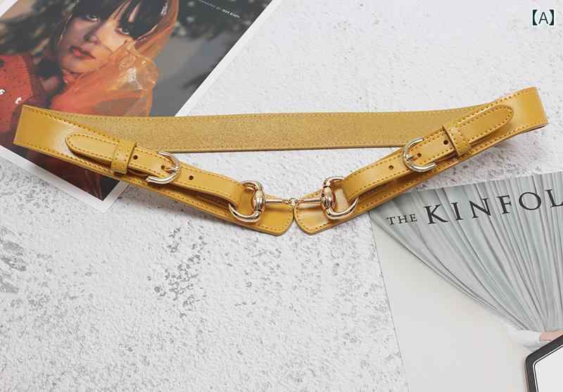 ベルト レディース カジュアル アメリカ ファッション テクスチャ メタル 調節可能 レザー ガードル ホ..