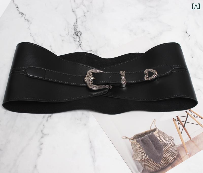 ベルト レディース 幅広 ウエストマーク カジュアル チュニック ゆったり タイト ガードル 革 赤 ガー..