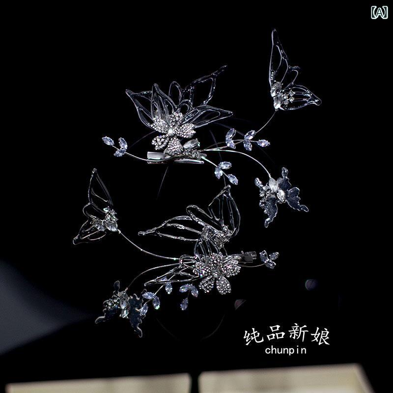 アクセサリー レディース ジュエリー セット ブライダル サイドクリップ ヘッドドレス フェアリー ヘア..