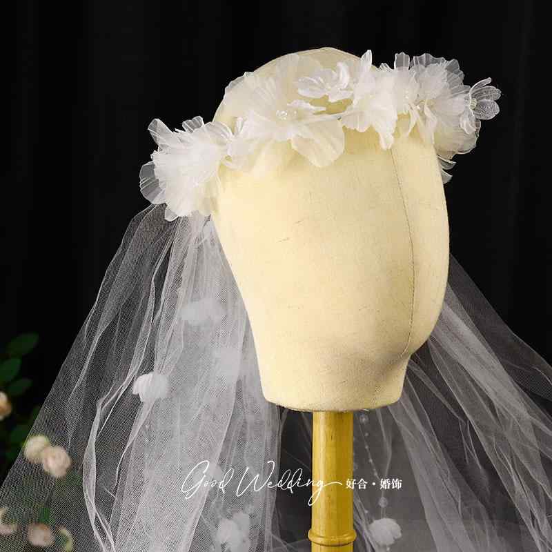 ベール ガーランド ティアラ 花嫁 シフォン レディース ブライダル ウェディング プリンセス フレンチ ..