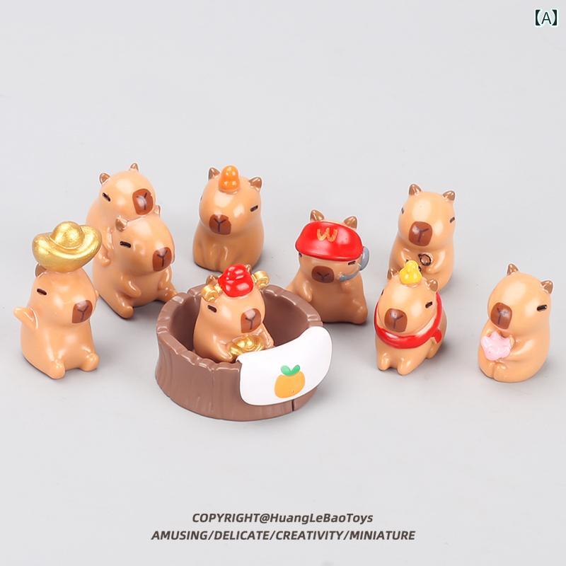 模型 カピバラ 人形 ミニチュア 動物 おもちゃ 装飾品 フィギア プレゼント 9種類 インテリア