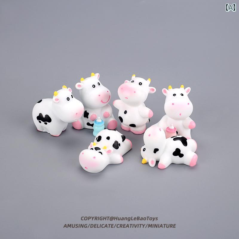 キッズ 動物 牛 アニマル モチーフ ミニチュア かわいい おもちゃ デスク 装飾品 インテリア ディスプレイ 車 子供 フィギュア