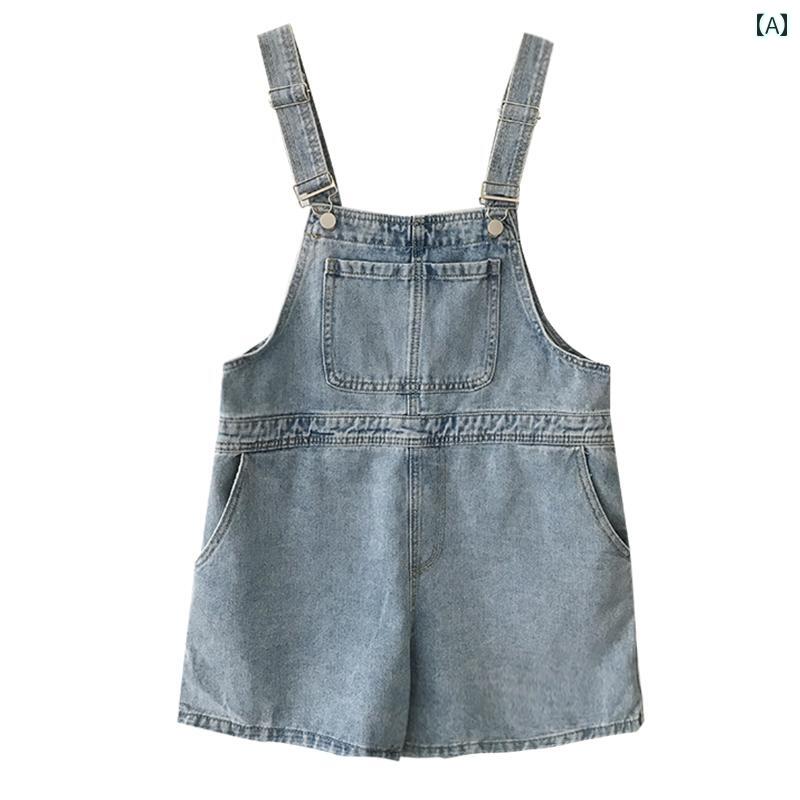 レディース デニムオーバーオール サロペット 夏 ワイド ショートパンツ 韓国 カジュアル かわいい おしゃれ ゆったり 快適 動きやい レジャー アウトドア 普段使い使い