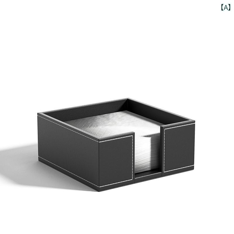 レザー スクエア ティッシュボックス ホーム フェイシャル ティッシュ 収納ボックス レストラン ホテル ラグジュアリー