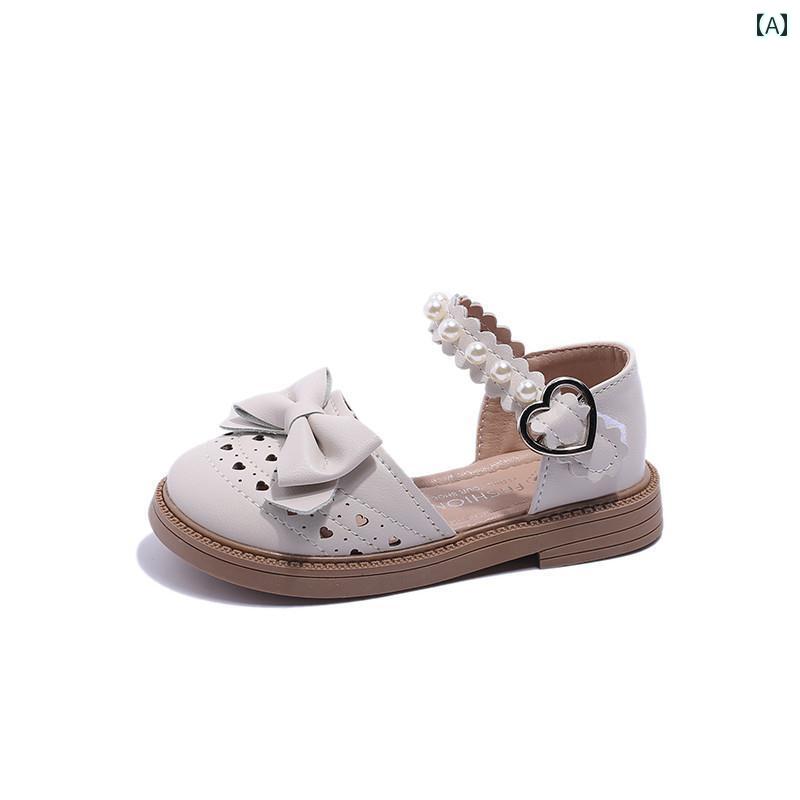 Formal Shoes - キッズ ジュニア シューズ 靴 レザー 英国風 女の子 サンダル 夏 革靴 ソフトソール プリンセス 滑りにくい キック防止
