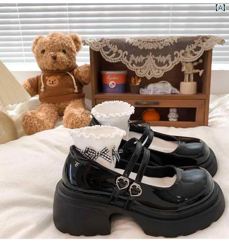 女の子 シューズ ロリータ PUレザー レディース 秋 レディース カジュアル トラディショナル ラウンド..