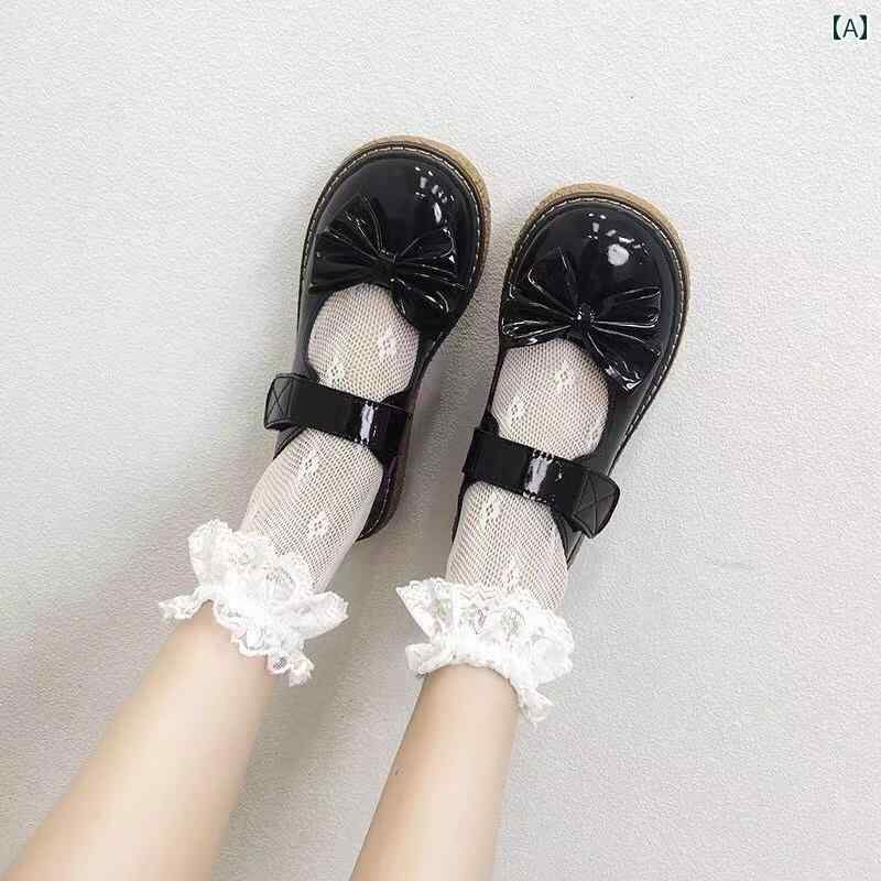 レザーシューズ PU レディース 厚 靴 英国風 秋 レトロ かわいい ガーリー クラシック ラウンドトゥ メリージェーン 学生