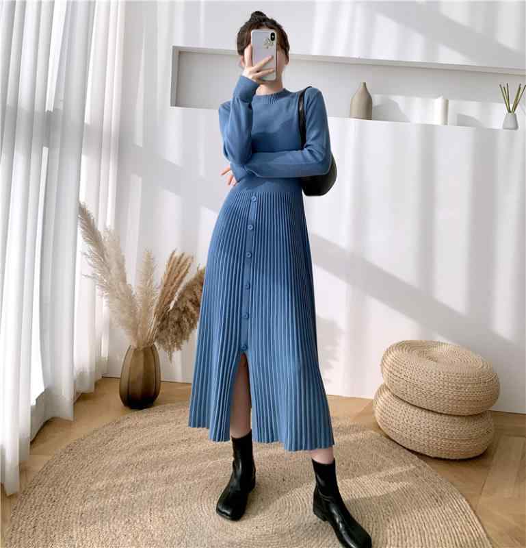 ワンピース 秋冬 ニットワンピース セーター ドレス レディース コート 膝上 インナーウェア スリム ニットドレス