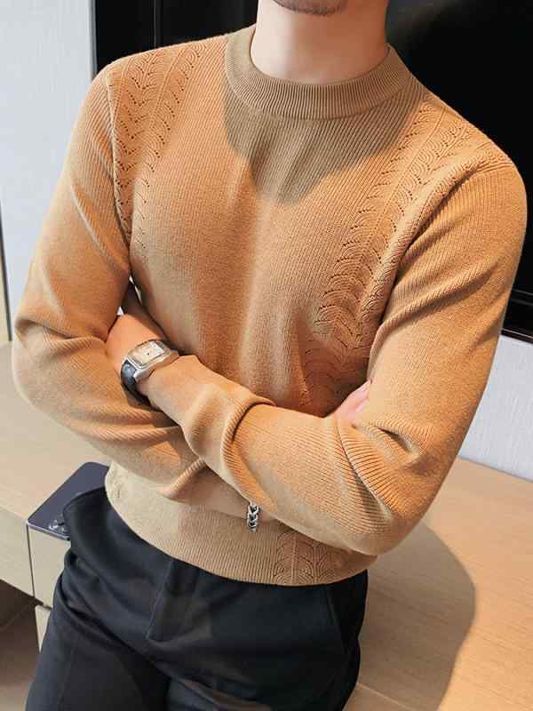 秋冬 ファッション カジュアル ラウンドネック メンズ セーター スリムニット