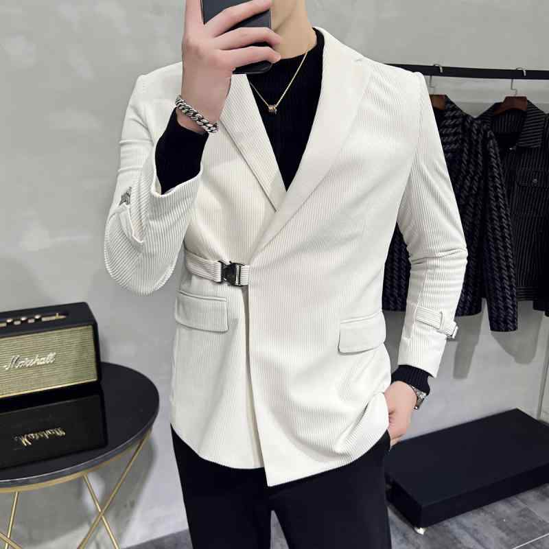 スーツ ジャケット コーデュロイ サイドボタン ブレザー メンズ 秋冬 厚手 コーデュロイスーツ 英国風 スリムフィット ビジネス カジュ..