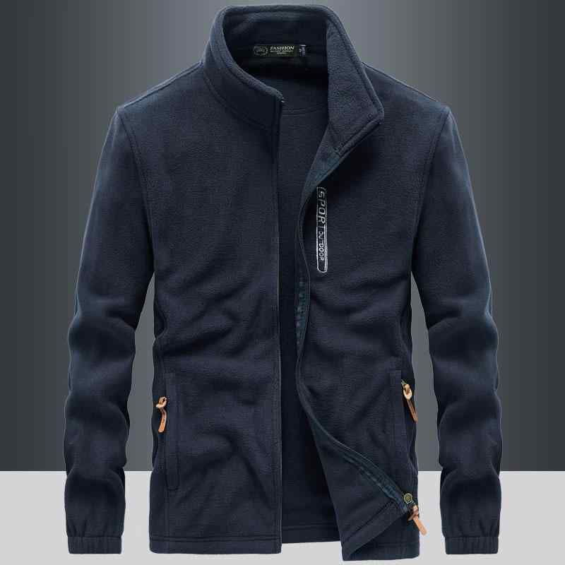 春秋冬 メンズ フリースジャケット 起毛 厚手 暖かい スタンドカラー スウェットシャツ