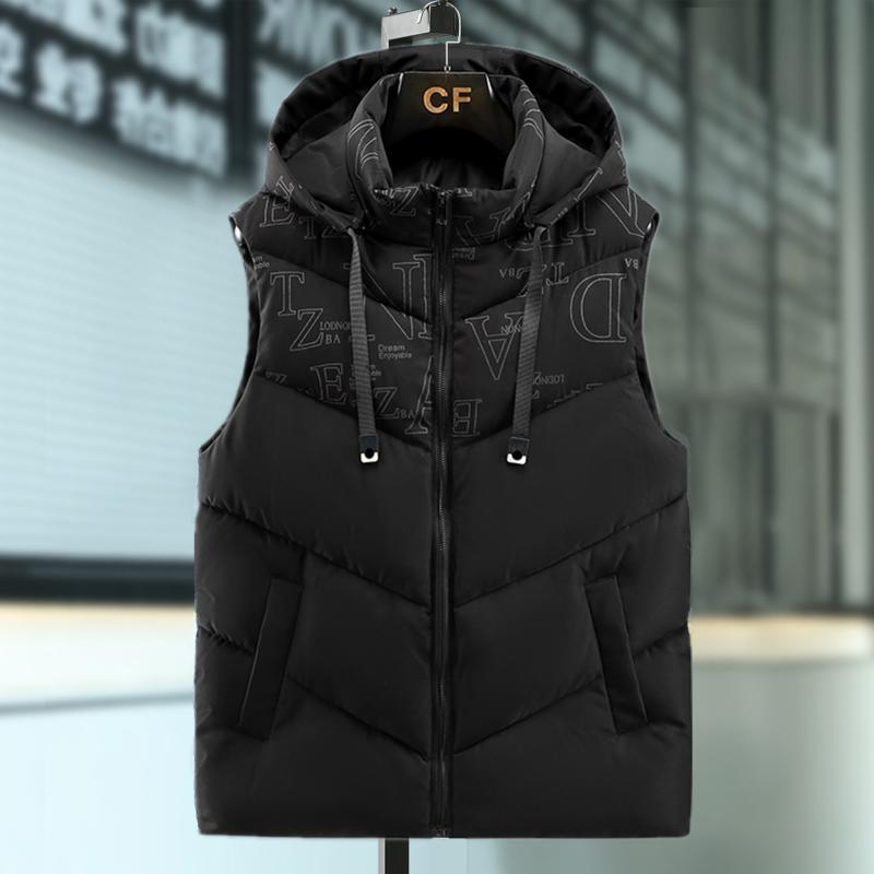 綿 ベスト メンズ 秋冬 厚手 暖かい ダウン 綿 ダウンベスト 韓国 フード ダウンジャケット