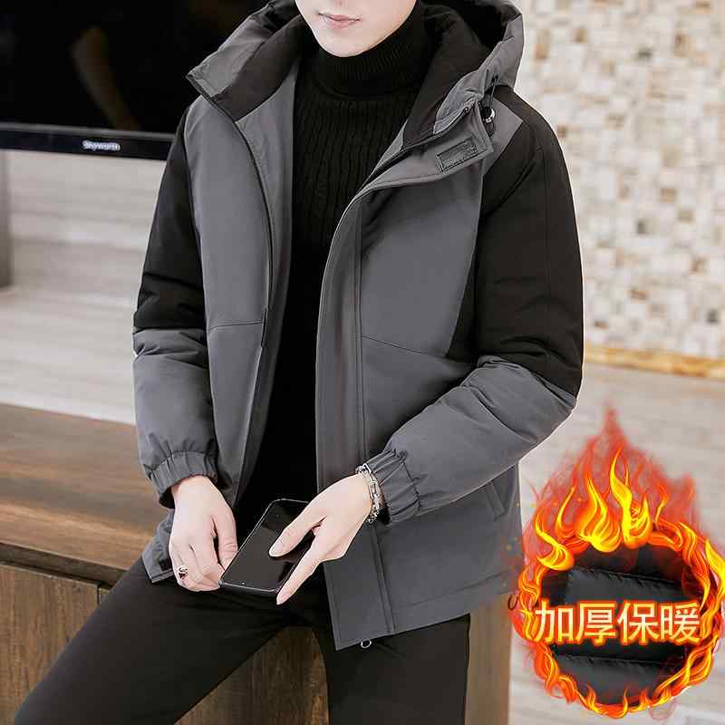 綿 コート メンズ 冬 厚手 コート フード 服 裏起毛 暖かい ダウン 綿コート 綿 ジャケット 冬服(4.0)