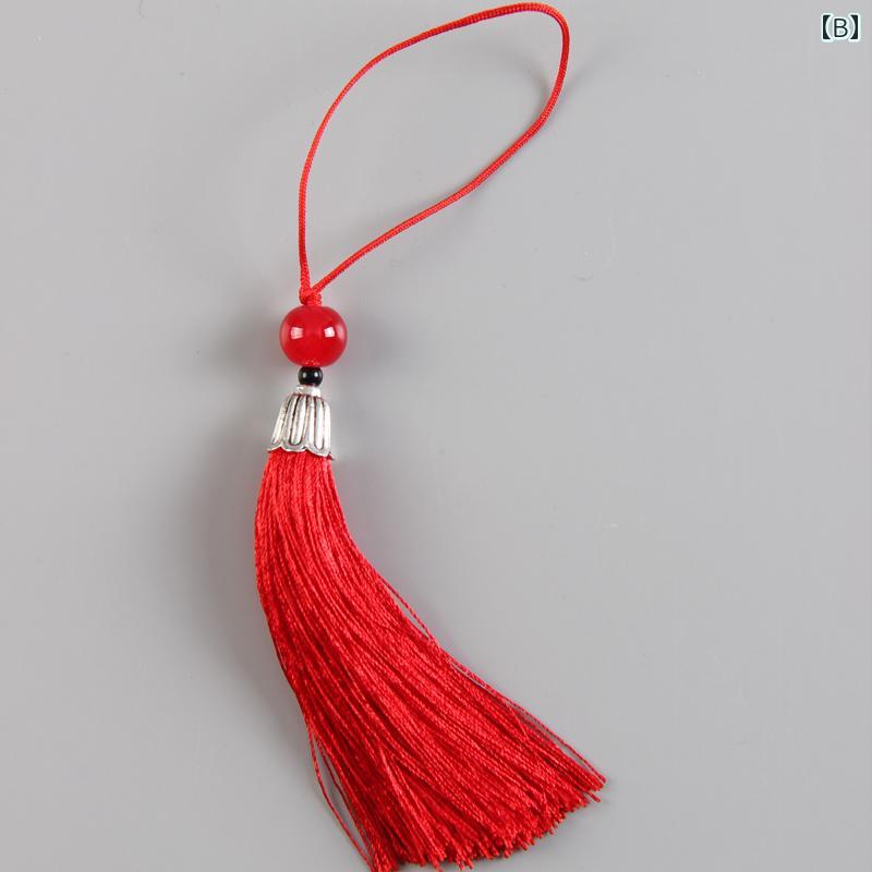 タッセルファン ペンダント チャイナ風 レトロ 漢 衣装 ペンダント DIY 翡翠 韓国 シンプル 扇子 扇 団扇 キーホルダー