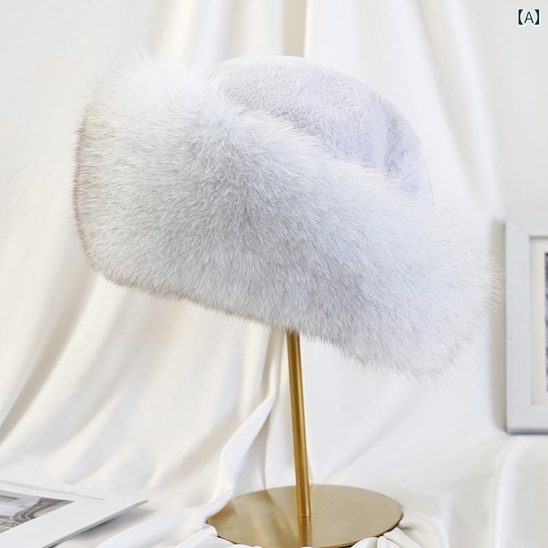 秋冬 フォックスファー 帽子 韓国 レディース ファッション 小物 リアルファー モンゴル プリンセス