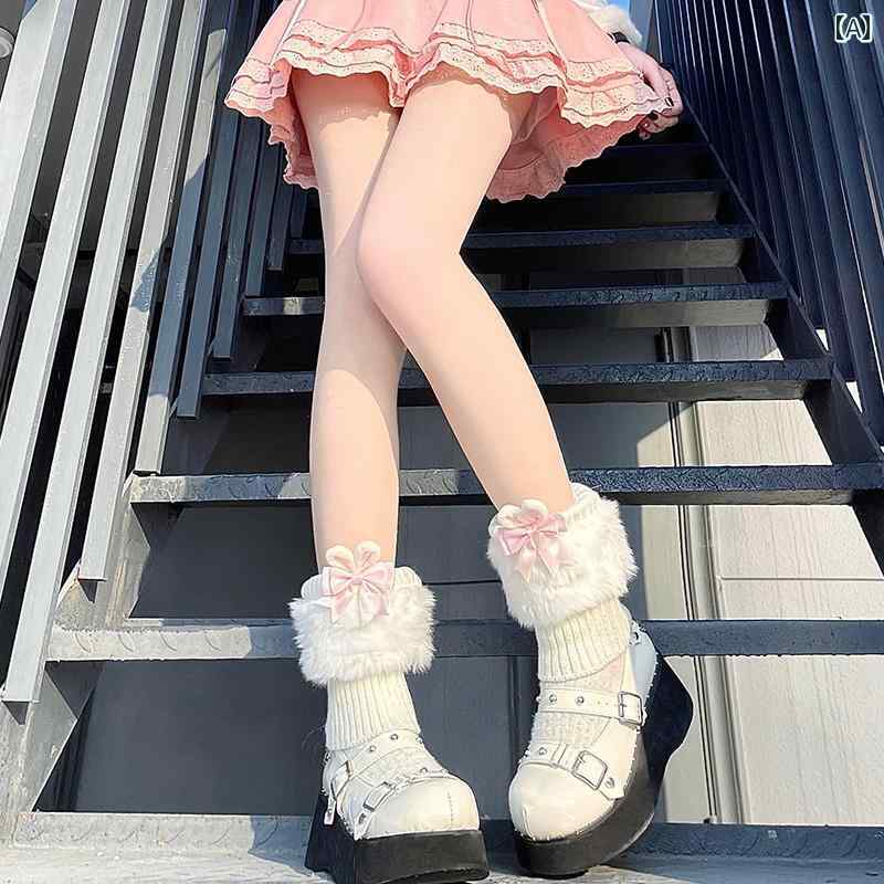 ぬいぐるみ 靴下 セット ウサ耳 ミドルカーフ ソックス レディース 秋冬 かわいい ...