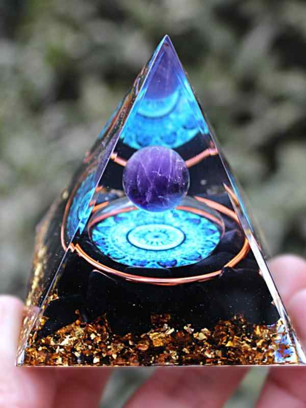 ピラミドル インテリア アメジスト ボール 黒曜石 砂利 樹脂 車 寝室 装飾 装飾品