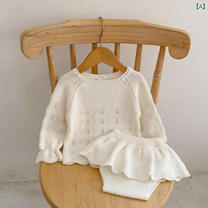 ベビー服 ニット カーディガン スカート セットアップ 女児 秋冬 かわいい キュー...