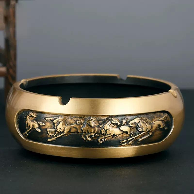 真鍮 灰皿 アンティーク 銅 ミニ 小さめ 彫刻 インテリア アジアン おしゃれ モダン レトロ 魅惑 芸術