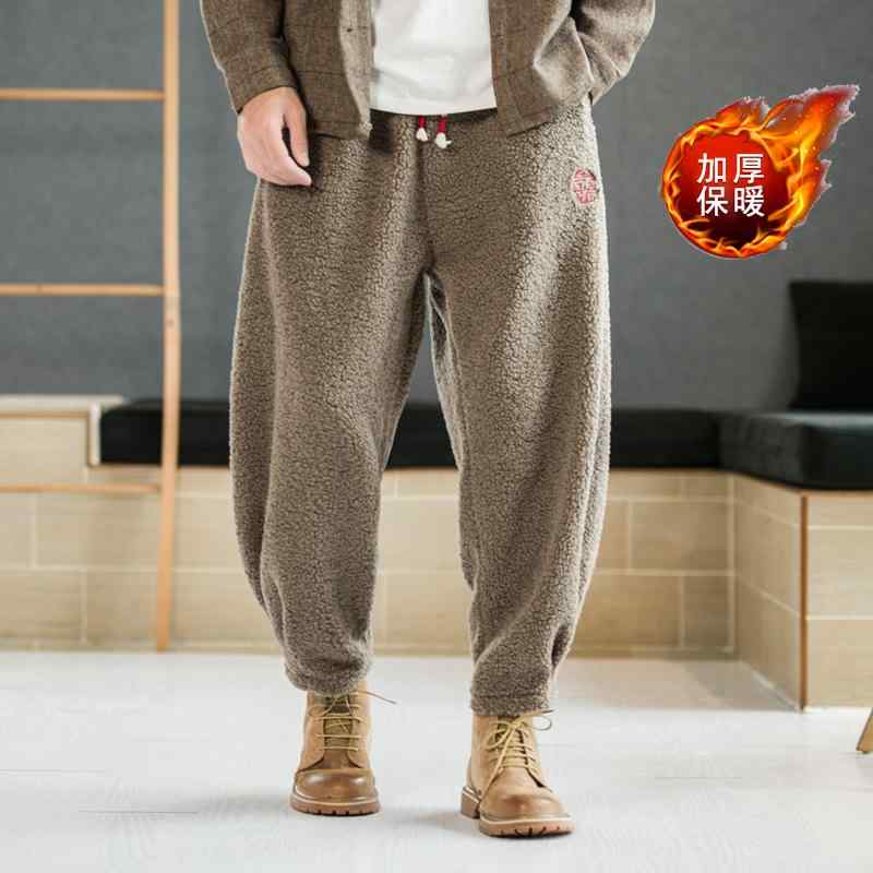 ウール パンツ メンズ チャイナ風 秋冬 刺繍 コーデュロイパンツ レトロ 和風 厚手 カジュアル ズボン