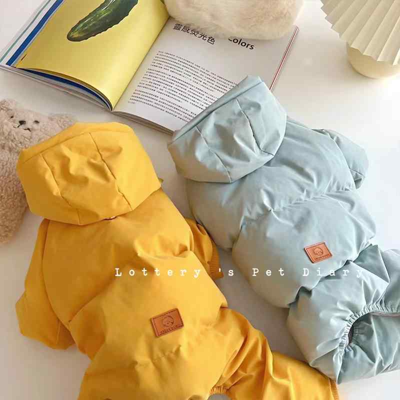 ドッグ ウェア 犬 猫 小型犬 チワワ ビション テディ ポメラニアン 服 4本足 ダウンジャケット 冬 厚手 カジュアル 暖かい かわいい フード