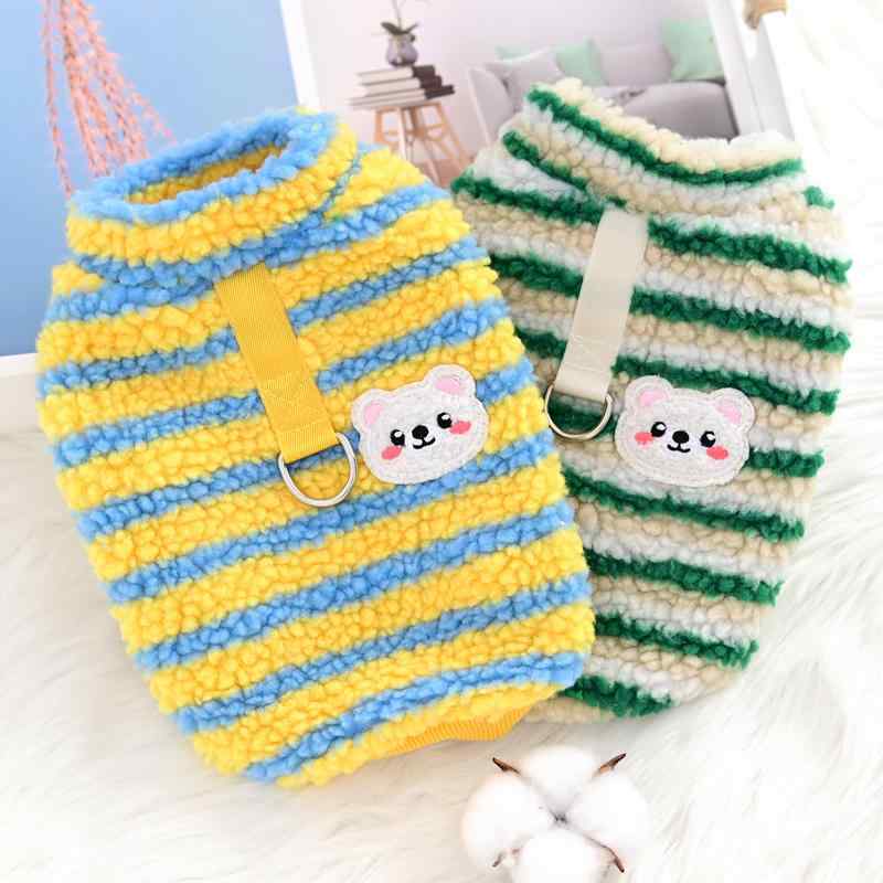 ドッグ ウェア 犬 猫 小型犬 チワワ ビション テディ ポメラニアン 服 春秋冬 リード 暖かい ウール ベスト カジュアル