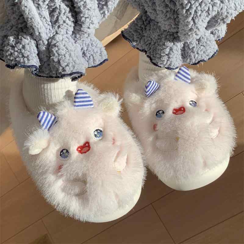 スリッパ もこもこ コットン 韓国 冬 室内 かわいい 防滑 レディース 厚 保温 PVC サンダル