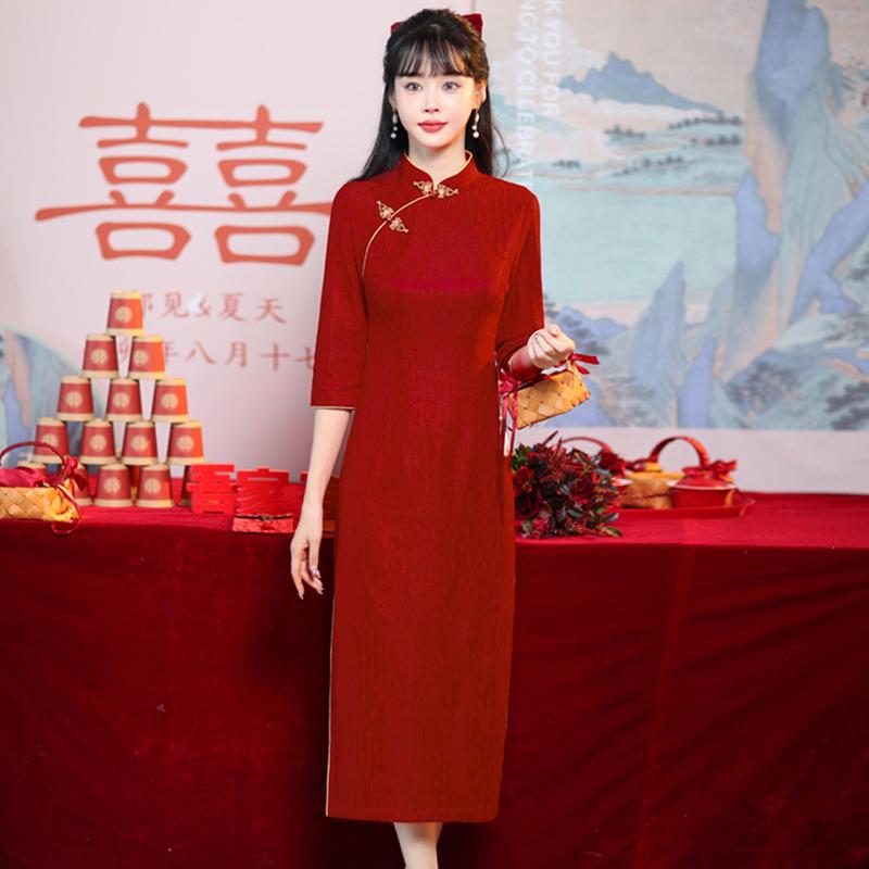 China Dress - レディース チャイナ ドレス ドレス 結婚式 服 花嫁 婚約 ドレス